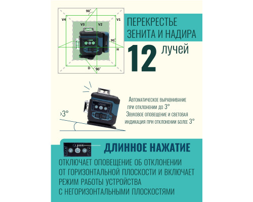 Профессиональный Лазерный уровень (нивелир) LT L12-360Q 12 линий